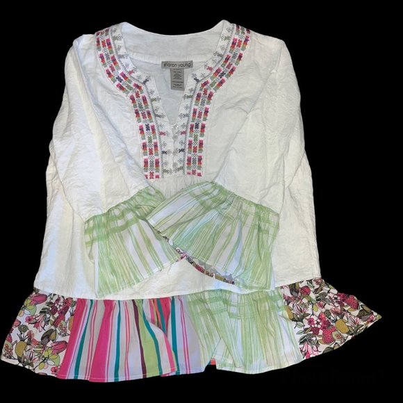 Sharon Young, embroidered top with pearl buttons - Picture 3 of 7